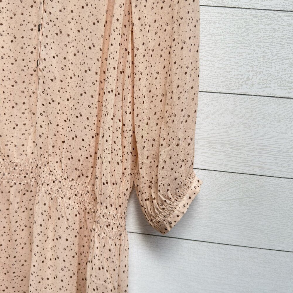 Club Monaco | Silk Star Print Sheer Dress – Romantic Minimalist | Size 12 - Picture 7 of 10